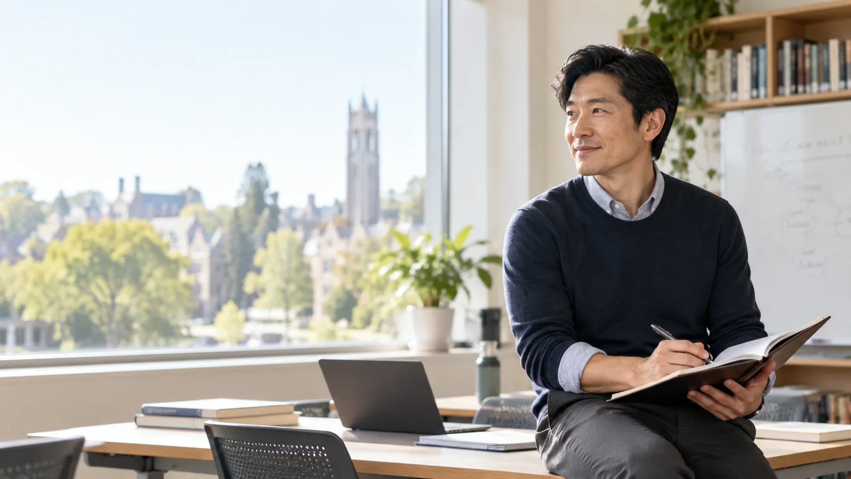 An educator planning the next intake on campus.